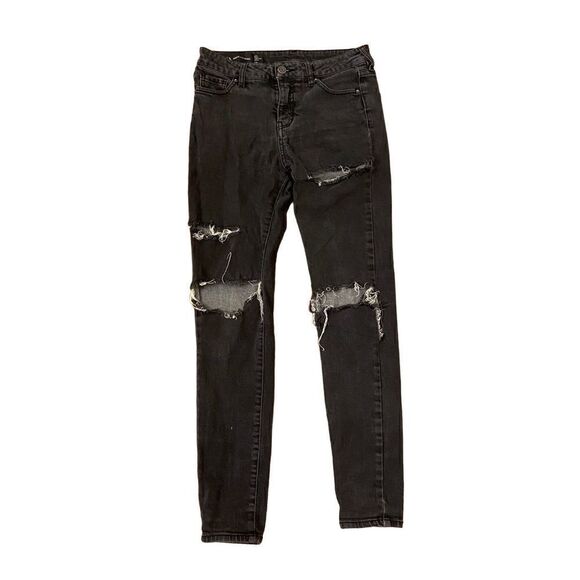 A/X Armani Exchange Super Skinny Jeans Black Distressed Size 28 - Picture 1 of 5